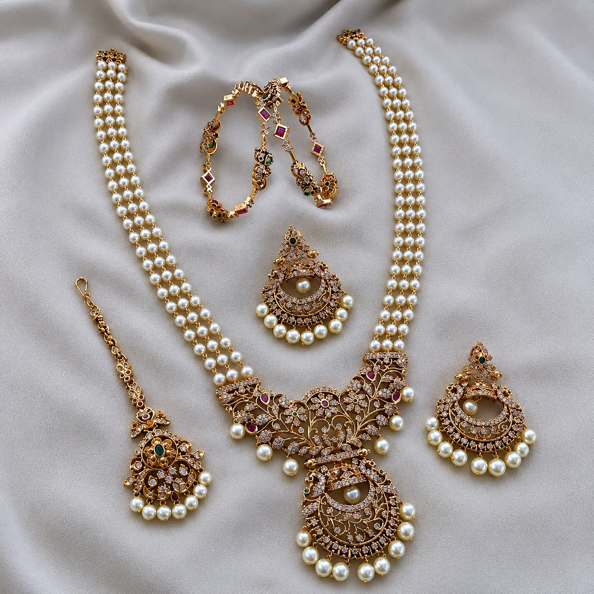 Antique Polished Combo Set With Kangan